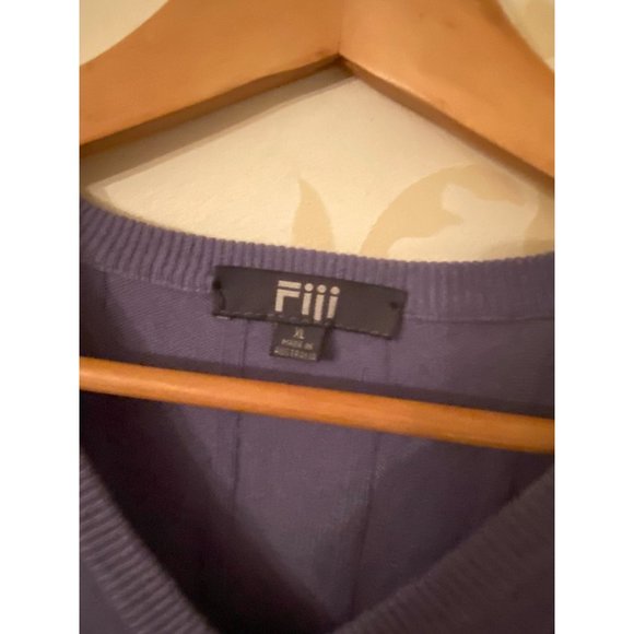 Men's Size XL Fiji 100% Cashmere Blue Ribbed V-Neck Sweater - Picture 2 of 4